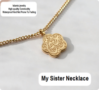Collier « Ma Sœur » en acier inoxydable, bijoux islamiques tendance, nouveau design, prix de gros personnalisé