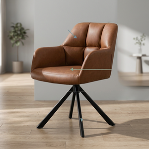 Modern Fabric Dining <b>Chair</b> with Swivel Auto Return Eco-Friendly Design Metal Legs for Home -Office & Hotel Use - Product Image 4