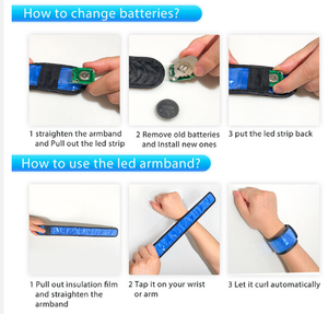 Cool <span class=keywords><strong>LED</strong></span> Glowing Slap Brassard Lumière Courir Brassard Règle Bracelets Sports de plein air Fêtes et Bracelet Lumières - Product Image 4