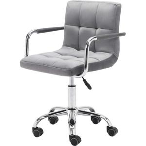 Silla de Oficina Moderna con Reposabrazos de Cuero Sintético, Respaldo Medio Ajustable, Silla Ejecutiva para Computadora de Hogar con Ruedas Giratorias de 360° - Product Image 4