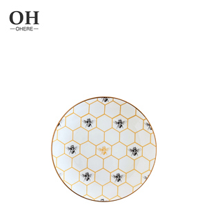 <span class=keywords><strong>Service</strong></span> de table en porcelaine fine écologique Ohere Premium, assiette de présentation noire en nid d'abeille, <span class=keywords><strong>vaisselle</strong></span> en céramique - Product Image 5