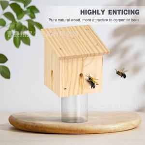 Trampa cuadrada de madera para nidos de abejas, de madera maciza, para el control de plagas de abejas carpinteras. - Product Image 1