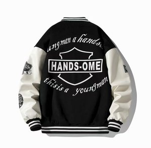 Chaqueta con letras de moda de la mejor calidad, prendas de vestir exteriores universitarias con cuello levantado y bordado frontal para Infor de invierno - Product Image 2