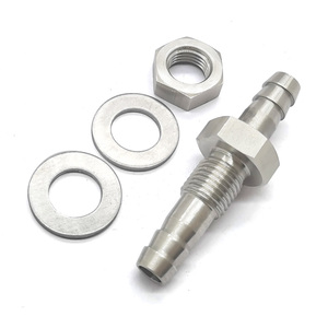 Conector de Unión Hexagonal Recto de 1/4'' para Manguera, Conector de Manguera CNC con Juntas y Tuercas para Modificación de Automóviles - Product Image 1