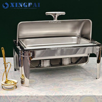 XINGPAI banquet de mariage 9L Buffet en acier inoxydable ensemble de chauffe-plats fantaisie commercial restauration argent chauffe-plats pour la fête