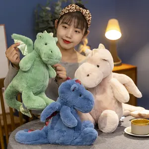 Boneka lembut OEM, mainan boneka hewan naga kreatif desain baru dengan sayap