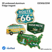 Imán de Refrigerador 3D en Relieve de Aluminio Duradero con Diseño de Parque Nacional de EE. UU., Yosemite, Ruta 66, Recuerdo de Aventura, 2x3 Pulgadas, Decoración para Cocina o Bar, Regalo