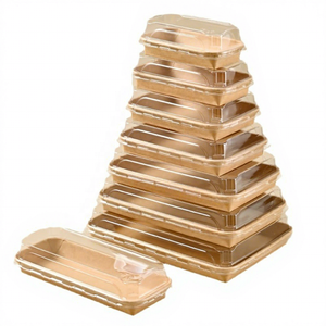 Scatola per Sushi Rettangolare in Carta Kraft Personalizzabile Usa e Getta con Coperchio Rinforzato Ecologica per Uso Commerciale - Product Image 1