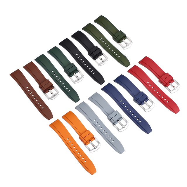 LAIHE Tropical Durable Soft Waterproof Replacement FKM Fluorine Diver Rubber Watchbands 20 22mm Watch Straps Bands