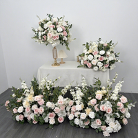 Centres de table de mariage en soie et roses mélangées, artificiels et réalistes, boule de fleurs, vente en gros d'usine