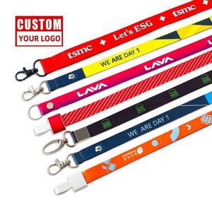 Lanyards Promocionales Personalizados con Logo Impreso para Maestros, Llaveros de Crucero, Sublimación en Blanco sobre Poliéster, Nylon y Algodón - Product Image 1