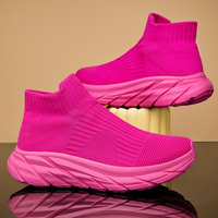 Nouvelles Chaussures de Course Respirantes Unies pour Hommes, Baskets Décontractées à Semelle Souple, Chaussures de Marche Légères Type Chaussette