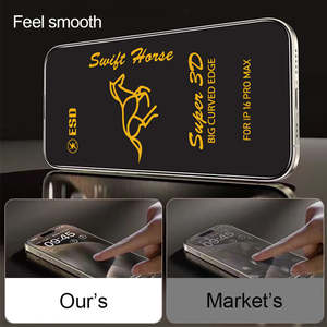 Protection d'écran en verre trempé (rapport qualité-prix) pour <span class=keywords><strong>iPhone</strong></span> 16 Pro/16 Plus/16 17 Pro Max, protections d'écran HD ESD 9H en verre trempé - Product Image 2