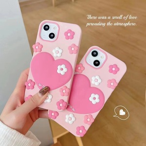 Hoa Tường Tình Yêu Dễ Thương Điện Thoại Bìa Cho Cô Gái Phim Hoạt Hình Thả Bằng Chứng Silicone Điện Thoại Trường Hợp Số Lượng Lớn Rất Nhiều Cho 14pro Max 13 12 11 - Product Image 2