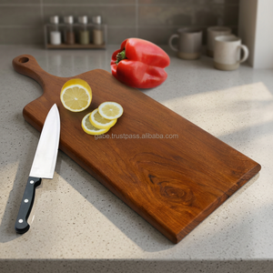 Cutting Board Model HD70768 SGS Certified Eco-Friendly <b>Square</b> Teak Wood Natural Food Grade 2cm Thick Stocked <b>Combination</b> Package - Product Image 3