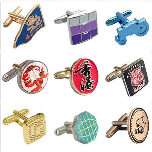 Gemelos de Metal personalizados de fábrica, logotipo de Clip de corbata DIY, gemelos de acero inoxidable para hombres de negocios, accesorios de aleación de <span class=keywords><strong>Zinc</strong></span>, joyería - Product Image 1