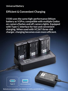 แฟลชติดกล้อง Godox V100 ระดับมืออาชีพ 100W TTL ซิงค์ความเร็วสูง สำหรับกล้อง Canon Sony Nikon <span class=keywords><strong>Fujifilm</strong></span> - Product Image 4