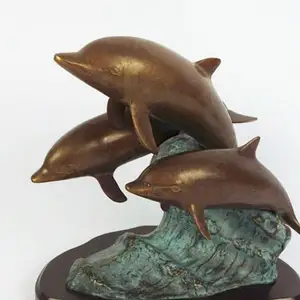 China Fornecedor golfinho escultura em bronze em tamanho natural ao ar livre