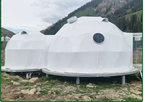 Büyük 5m + 3m otel kamp kubbe çadır ev su geçirmez Pvc jeodezik kubbe - Product Image 4