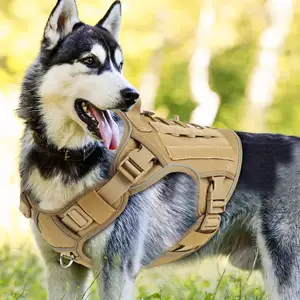 Harnais tactique personnalisé pour chien Harnais pour chien sans traction Gilet pour chien robuste pour le service Gilet réglable pour animaux de compagnie avec poignée