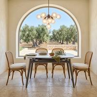 Table à manger ronde extensible de luxe moderne aspect marbre pour 6 à 8 personnes