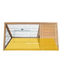 Cage à lapins et poulailler en bois massif écologique, forme rectangulaire, imperméable, anti-UV, double couche, verrouillable