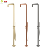 Robinet de douche extérieur autoportant en acier inoxydable 316L de qualité marine, pour piscine, plage, mitigeur de douche