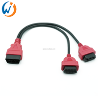 16 Pin OBD2 J1962 Male to Dual Female Y Splitter Extension Cable for Obd Scanner Code Recorder Devices