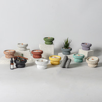 Vente en gros 2025 Bol en ciment de haute qualité à fond rond Forme unique Différentes couleurs Pots à bougies en céramique pour la décoration de la maison