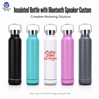 Bouteille isotherme en acier inoxydable avec haut-parleur Bluetooth, anti-fuite, 12 à 24 heures, OEM ODM personnalisé, 5 couleurs, certifiée CE