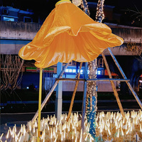 Lampadaire gonflable automatique 12V en plastique à détection humaine, motif fleur, pour place publique, zone scénique, parc d'attractions