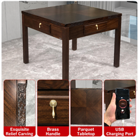 Nouvel ensemble de table de mahjong en ébène de style chinois, design luxueux et durable avec tiroirs de rangement, idéal pour diverses réunions et cadeaux