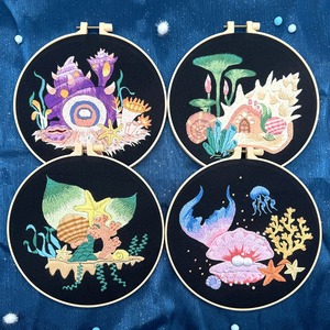 New Cute Sea Shell Embroidery Hanging Painting Lu Embroidery Handmade DIY Material Package