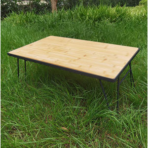 โต๊ะพับกลางแจ้งสีน้ำตาลแดง 60x25x34 ซม. โต๊ะตั้งแคมป์แบบพกพาทรงสี่เหลี่ยมพร้อมตาข่ายด้านบนสำหรับปิคนิคบาร์บีคิว - Product Image 5