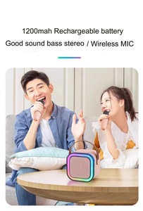 Bán buôn LED mini xách tay không dây BT âm thanh hộp âm thanh loa siêu trầm 5 Wát với micro không dây 1200mAh karaoke Đảng Loa - Product Image 3