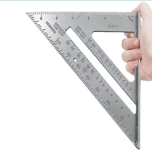 Pertukangan alat ukur persegi 7 inci 18cm, penggaris segitiga sudut dapat disesuaikan persegi ring logam persegi 12 inci 30cm - Product Image 1