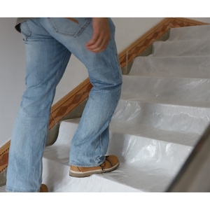 Protezione per pavimenti autoadesiva <span class=keywords><strong>bianca</strong></span> copertura per pittore in pile per scale in legno <span class=keywords><strong>con</strong></span> zona in feltro - Product Image 1