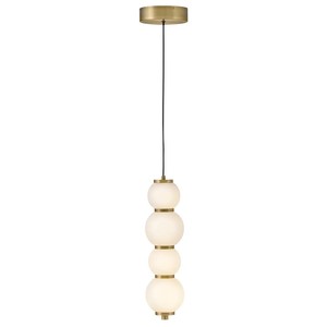Lámpara de Araña Contemporánea de Múltiples Esferas con Detalles de Vidrio Esmerilado y Latón que Realzan los Espacios Interiores Modernos - Product Image 2