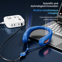 Petit ventilateur de cou portable électrique à accroche magnétique rechargeable par USB avec écran pour la maison, les voyages et l'été