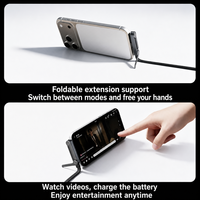Support de téléphone avec câble de charge rapide 240W et support métallique pliable, câble de données Type C pour appareils mobiles intelligents