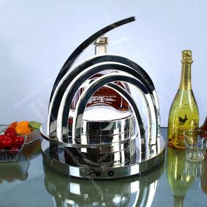 ขวดรุ่งโรจน์พร้อมไฟ LED ชั้นโชว์ไวน์ฐานสแตนเลส - Product Image 5