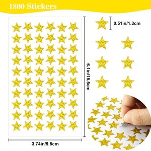 1800 PCS Gold Star <b>Stickers</b>, 30 Sheets Holographic Gold Star <b>Sticker</b> for Kids Reward, Foil Stars <b>Stickers</b> - Product Image 2