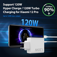 Chargeur Xiaomi 120W Turbo Charge Rapide Prise UE Adaptateur Secteur USB 120W pour Redmi Note 11 12 13 Pro Plus 5G Mi 14 13 13T