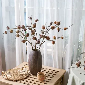 Planta Artificial Realista <span class=keywords><strong>de</strong></span> <span class=keywords><strong>Granada</strong></span> con 11 Cabezas Cuadradas, Decoración para el Hogar, Fruta Simulada Portátil, Decoración <span class=keywords><strong>de</strong></span> Piso para el Hogar - Product Image 2