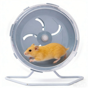 Roda Lari Hamster Plastik Baru Anti-Selip dengan Trek Paralel dan Treadmill Berputar untuk Kandang, Tersedia Berbagai Pilihan Warna - Product Image 1