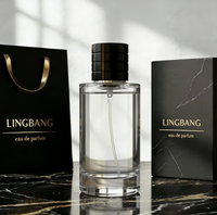 Vente directe d'usine, flacons de parfum en verre transparent à fond épais, personnalisables, 30 ml, 50 ml, 100 ml, avec boîtes d'emballage