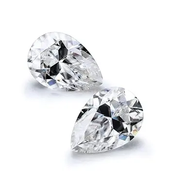 High quality good price per carat precious small sizes pear cut pure white moissanite for ring making