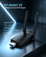 COMFAST CF-924AC V2 Adaptador WiFi Externo USB3.0 de Doble Banda 1300Mbps RTL8812BU 2.4G&5.8G Dongle USB Inalámbrico para Laptop/Escritorio