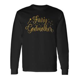 Camiseta de manga larga Fairy Godmother con estampado dorado, camisa informal para mujer - Product Image 1