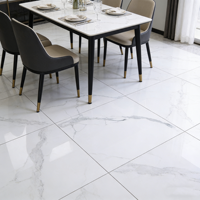 Carreaux de sol en porcelaine lisse et polie, imitation pierre, antidérapants et résistants à l'usure, pour salle de bain, centre commercial, supermarché